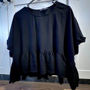 grade & gather Loose Black Top, Small/Medium